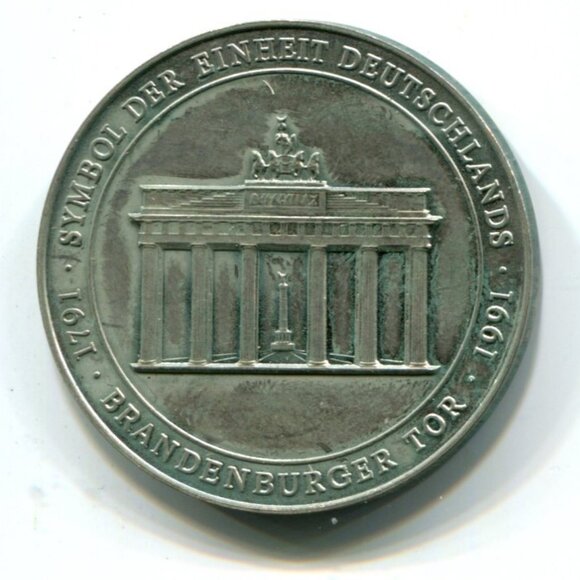1991 Germany Berlin Brandenburg Gate Commemorative Medal (b318-2) - Picture 2 of 2